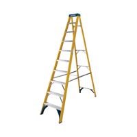 Werner 10 Tread Fibreglass Swingback Stepladder Yellow/Black 7161018