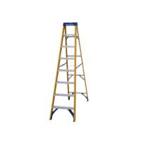 Werner Fibreglass Swingback Step Ladder 8 Tread Yellow 7160818