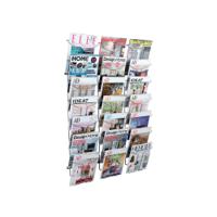 Alba Wall Mounted 7Tier 21-Pocket Literature Holder A4 Chrome DDFIL21M