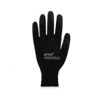 Arco Essentials Black PU-Coated Nylon Work Gloves Pairs 8 (Pack of 12)