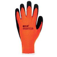 Arco Essentials Hi-Vis Orange Latex-Coated Work Gloves 10