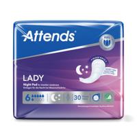 Attends Lady Sanitary Pads Size 6 Night (Pack of 30) 211939