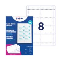 Avery Printable Badge Insert Refill 90x60mm White Pack of 160 L4728-20