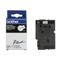 Brother P-Touch TC-291 Tape Cassette 9mm Black on White Gloss Tape TC291