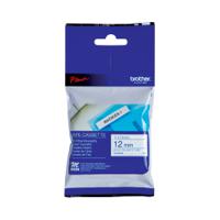 Brother P-Touch Tape Cassette 12mm Blue on White Non Metallic Tape Blister Pack MK233BZ