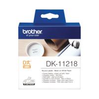 Brother Label Roll 24mm Round 1000 Per Roll Black on White DK11218