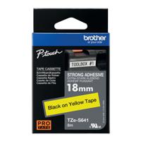 Brother P-Touch TZe Laminated Tape Cassette 18mm x 8m Black on Yellow Tape TZES641