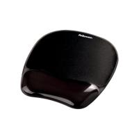 Fellowes Crystal Gel Mouse Pad And Wrist Support Black 9112101