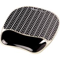 Fellowes Photo Gel Mouse Mat with Wrist Support Chevron Design 9653401