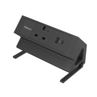 Fellowes Power Desk Type G UK/IE 1 Socket 1 USB-A + 1 USB-C Port Black 100136980