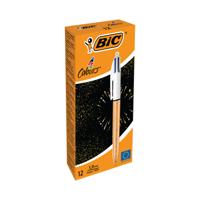 Bic 4 Colour Party Ballpoint Champagne Barrel Pack of 12 3086123595125