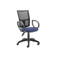5 Star Lumo Mesh Chair with Fixed Arms Royal Blue SF1783866