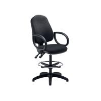 5 Star Lumo Hbk Chair Fixed Arms/Draughtsman Kit Black SF3103619