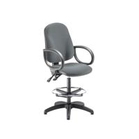 5 Star Lumo Hbk Chair Fixed Arms/Draughtsman Kit Charcoal SF3155248