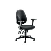 5 Star Teso High Back Task Chair with Folding Arms Black SF3856504