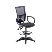 5 Star Lumo Mesh Chair Fixed Arms and Draughtsman Kit Black SF7742798