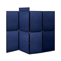 Bi-Office Showboard 8 Panel+Header Boards Blue Nylon 240x180cm DSP33268