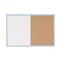 Bi-Office Pastel Magnetic Cork Combination Board Blue Frame 60x40cm MX03106981