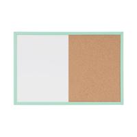 Bi-Office Pastel Magnetic Cork Combination Board Green Frame 60x40cm MX03106971