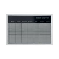 Bi-Office Magnetic Weekly Silver Finish Planner Grey Frame 60x40cm MM03108529