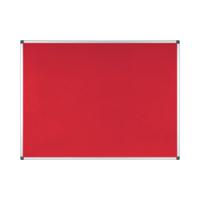 Bi-Office Aluminium Trim Felt Notice Board 1200x900mm Red FA0546170