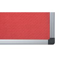 Bi-Office Aluminium Trim Felt Notice Board 1200x900mm Red FA0546170