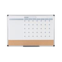 Bi-Office Maya 3-In-1 Magnetic Month Planner Lacquered Steel/Cork 90x60cm MB0707186P
