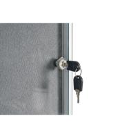 Bi-Office Enclore Felt Lockable Glazed Case Aluminium Frame Grey Felt 1160x35x981mm VT640103150