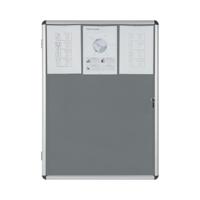 Bi-Office Enclore Felt Lockable Glazed Case Aluminium Frame Grey Felt 1160x35x981mm VT640103150