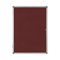 Bi-Office Enclore Display Case Burgundy Felt Acrylic Aluminium Frame 9xA4 VT630106150