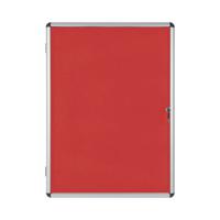 Bi-Office Enclore Display Case Red Felt Acrylic Aluminium Frame 9xA4 VT630105150