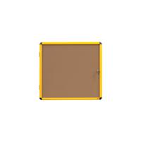 Bi-Office Ultrabrite Cork Display Case Acrylic Yellow Aluminium Frame 12xA4 VT6601611511