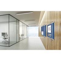 Bi-Office Enclore Felt Indoor Lockable Glazed Case 1160x981x35mm Blue VT640107150
