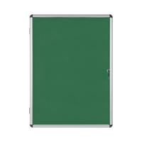 Bi-Office Enclore Display Case Green Felt Acrylic Aluminium Frame 9xA4 VT630102150