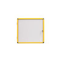 Bi-Office Ultrabrite Magnetic Display Case Acrylic Yellow Aluminium Frame 6xA4 VT6201601511