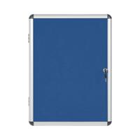 Bi-Office Enclore Display Case Blue Felt Acrylic Aluminium Frame 4xA4 VT610107150