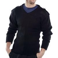 Beeswift Acrylic Mod V-Neck Sweater Black M