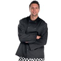 Beeswift Chefs Long Sleeve Jacket Stud Fastening Black XS