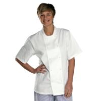 Beeswift Chefs Short Sleeve Jacket with Stud Fastening White XS