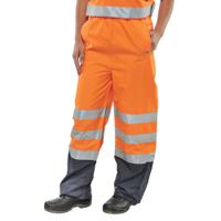 Beeswift Belfry Hi Vis Trousers Orange/Navy Blue M BETORNM