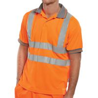 Beeswift High Visibility Short Sleeve Polo Shirt Orange L