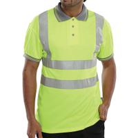 Beeswift High Visibility Short Sleeve Polo Shirt Saturn Yellow XL