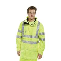 Beeswift Carnoustie High Visibility Jacket with Detachable Hood Saturn Yellow XL CARSYXL