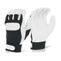 Beeswift Drivers Gloves with Knitted Back Black/White Medium DGVCm