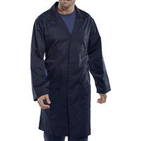 Beeswift Click Polycotton Warehouse Coat Navy Blue Size 36 PCWCN36