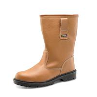 Beeswift Lined Steel Toe Leather Upper Rigger Boots 1Pr Tan 5 RBLS05