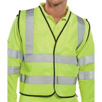 Beeswift High Visibility Short Length Waistcoat App G Saturn Yellow L WCENGSHL