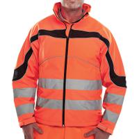 Beeswift Eton High Visibility Soft Shell Jacket Orange/Black 4XL