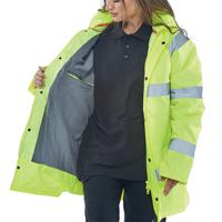 Beeswift Fleece Lined High Visibility Traffic Jacket Saturn Yellow L CTJFLSYL