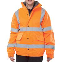 Beeswift High Visibility Fleece Lined Bomber Jacket Orange Small CBJFLORS